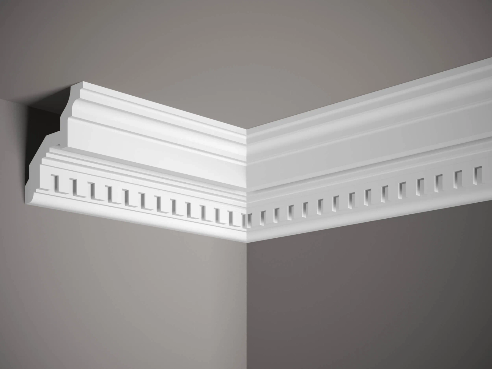 Listwa przysufitowa biała MDA046 wym. 200 x 12 x 10.7 cm, z ProFoam
