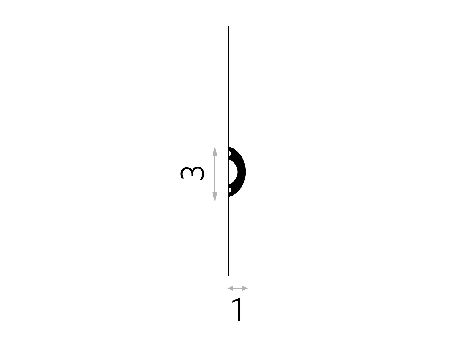 Listwa ścienna MD031 biała wym. 200 x 1 x 3 cm, z PolyForce