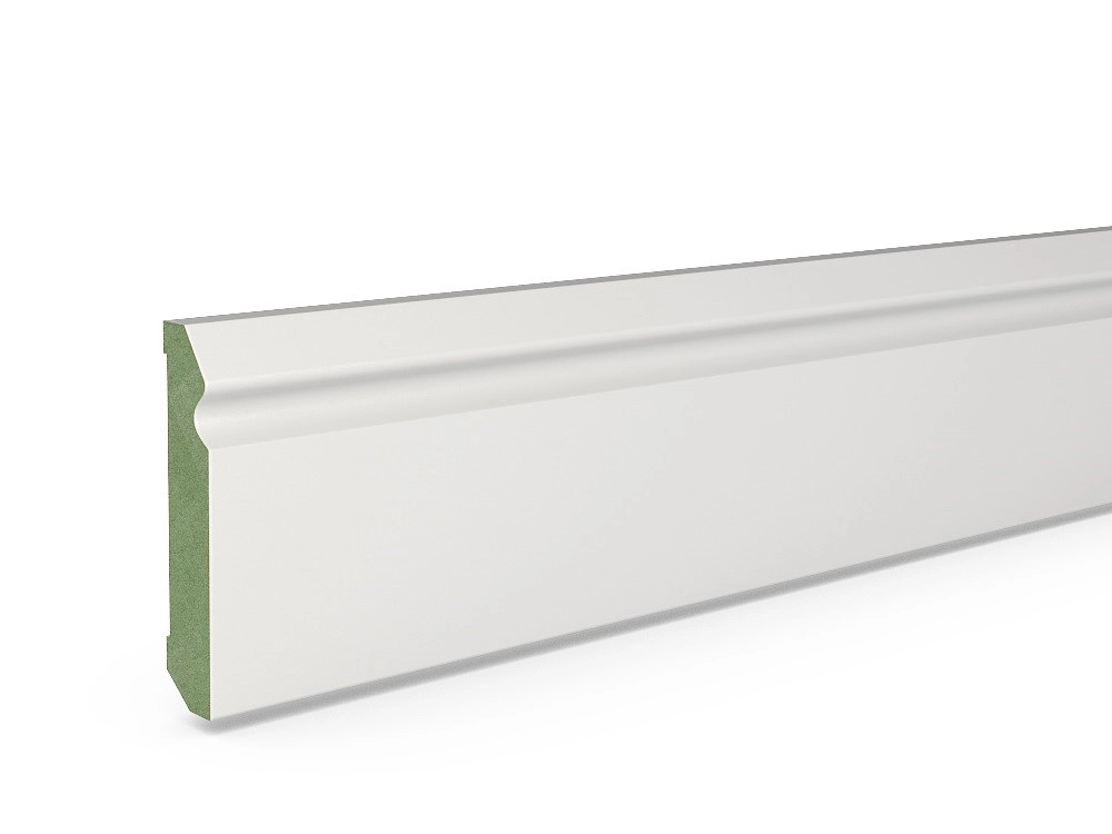 Listwa przypodłogowa MDF PLUS wilgocioodporna F2 (262 cm x 10 cm x 1,6 cm) lakier biały półmatowy RAL 9003