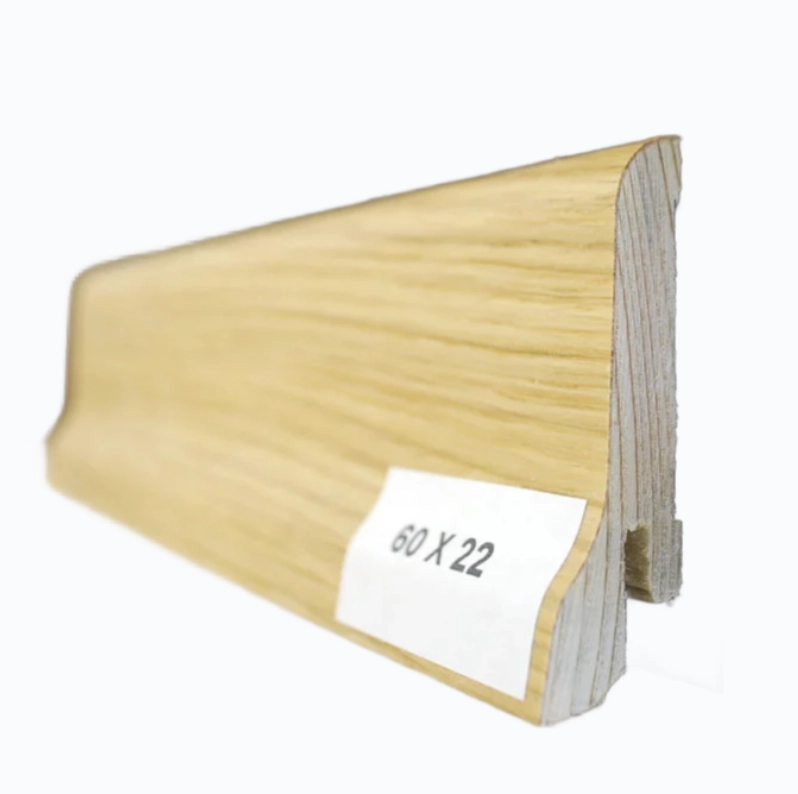 Drewniana listwa przypodłogowa lakierowana 60/22 (240 cm x 6 cm x 2,1 cm) Merbau