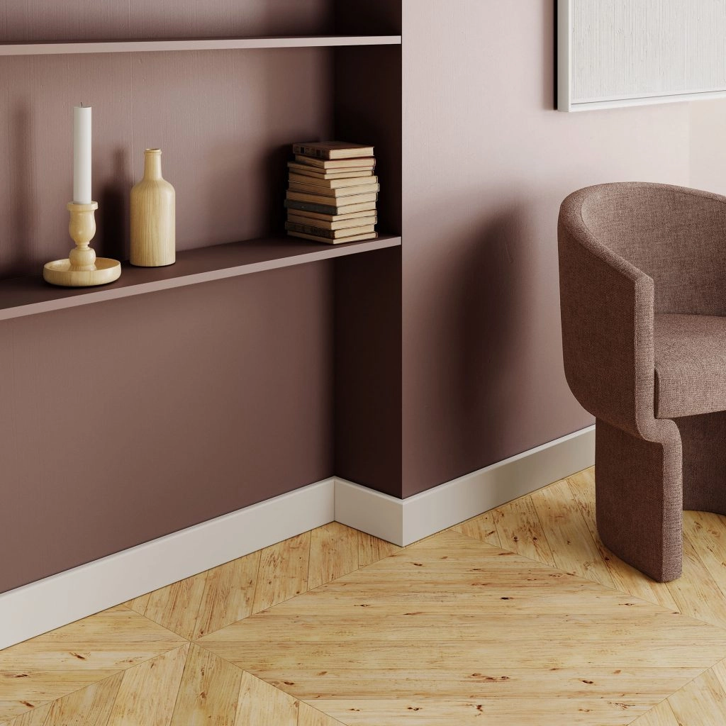 Listwa przypodłogowa MDF TRIO R5, Biała Premium, 8cm