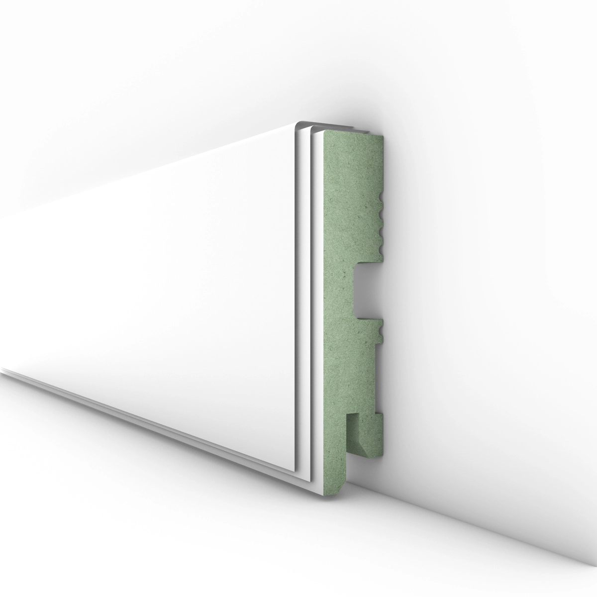 Listwa przypodłogowa lakierowana biała, MDF wilgocioodporny, DUO 6cm
