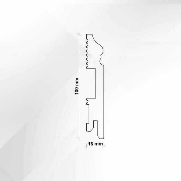 PRÓBKA 20 CM - Listwa przypodłogowa MDF lakierowana biała FOGE LB3 10cm