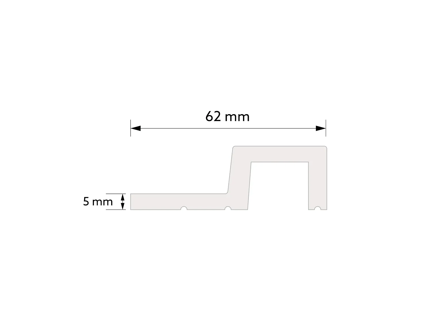 Zakończenie lameli Prawe Dąb Naturalny L0305RT wym. 200 x 2 x 6.2 cm, z PolyForce, kolor naturalny dąb