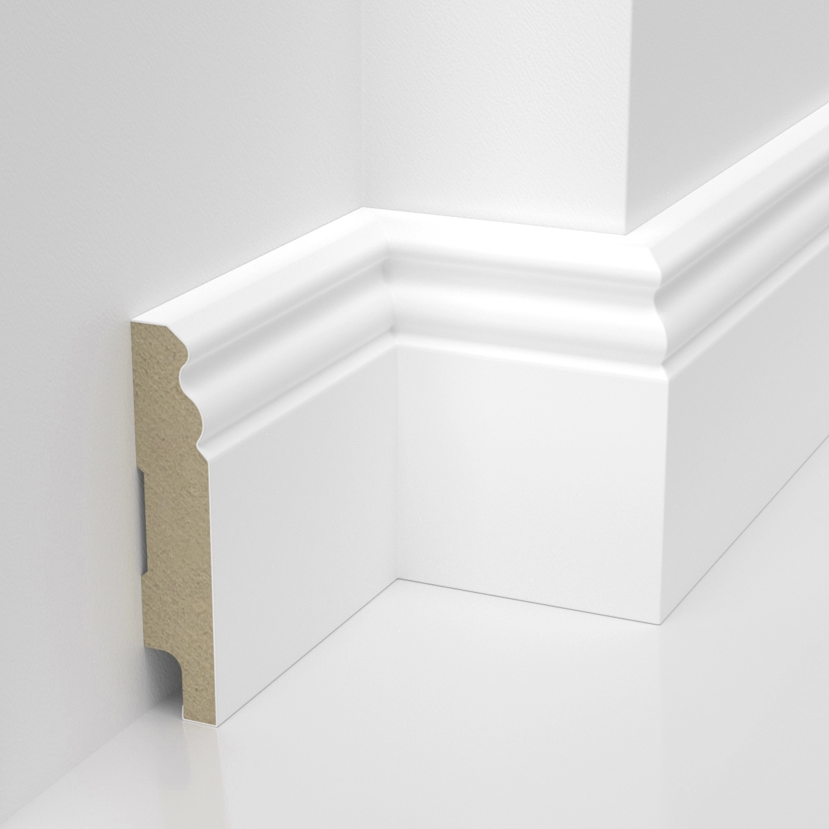 Listwa przypodłogowa MDF lakierowana biała z wodoodporną powłoką ESTILO 8cm