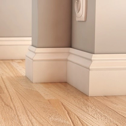 Listwa przypodłogowa MDF Plus Wzór F3 (262 cm x 10 cm x 1,8 cm) biała wilgocioodporna półmatowa