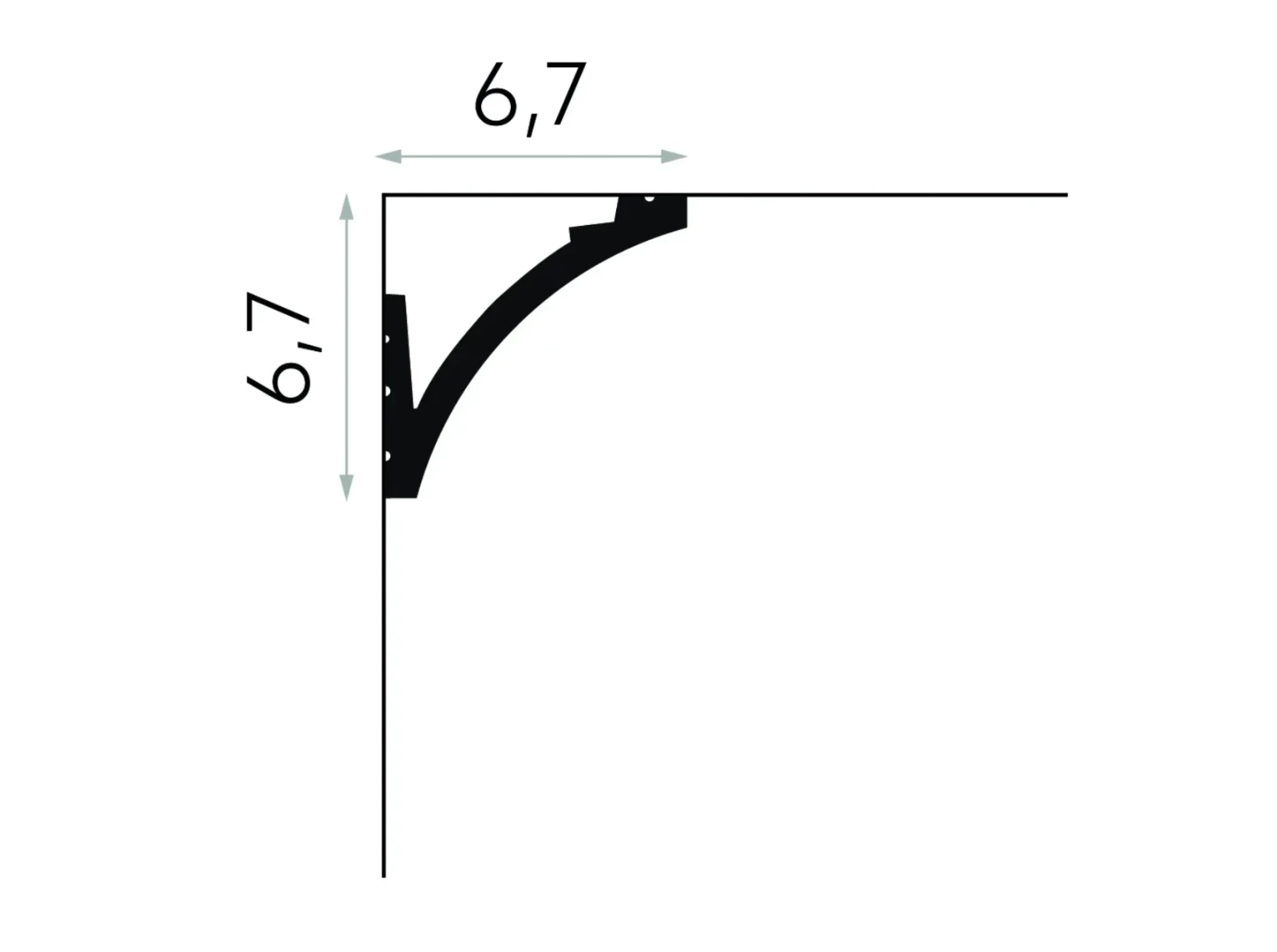 Listwa sufitowa Mardom Decor MD380 biała wym. 200 x 6.7 x 6.7 cm, z PolyForce