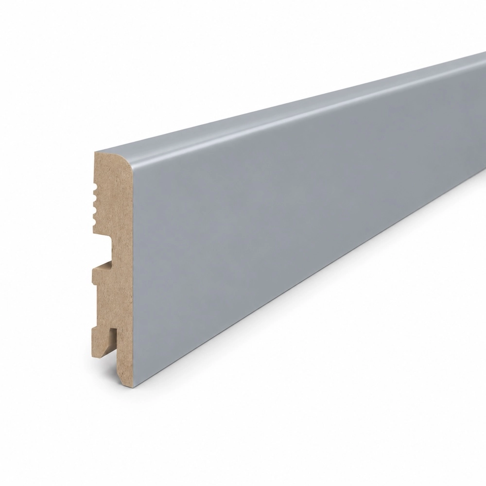 PRÓBKA 20 CM - Listwa przypodłogowa MDF lakierowana UV, szara RAL7042 - FOGE LB1 - 8cm