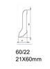 Drewniana listwa przypodłogowa lakierowana 60/22 (240 cm x 6 cm x 2,1 cm) Jesion