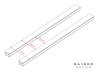 Zestaw karniszowy dwutorowy D200 z żabkami, wym. 200 x 2 x 1.4 cm