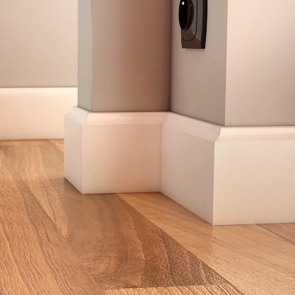 Listwa przypodłogowa MDF Plus F1 biała lakierowana półmat (262 cm x 10 cm x 1,6 cm) wilgocioodporna