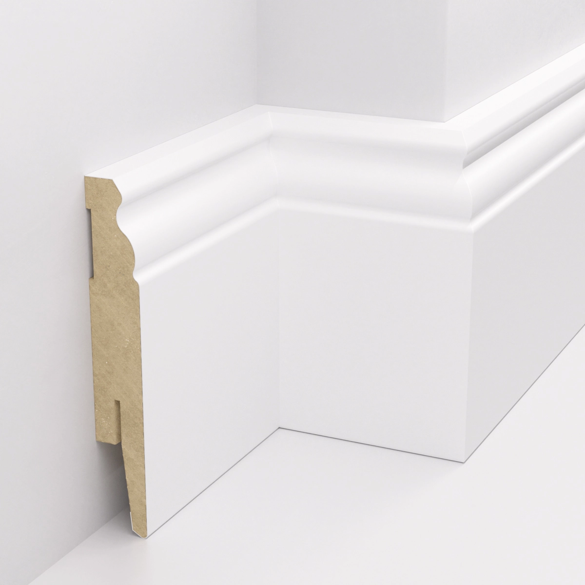 PRÓBKA 20 CM - Listwa przypodłogowa MDF - ESTILO 10cm - Biała Premium