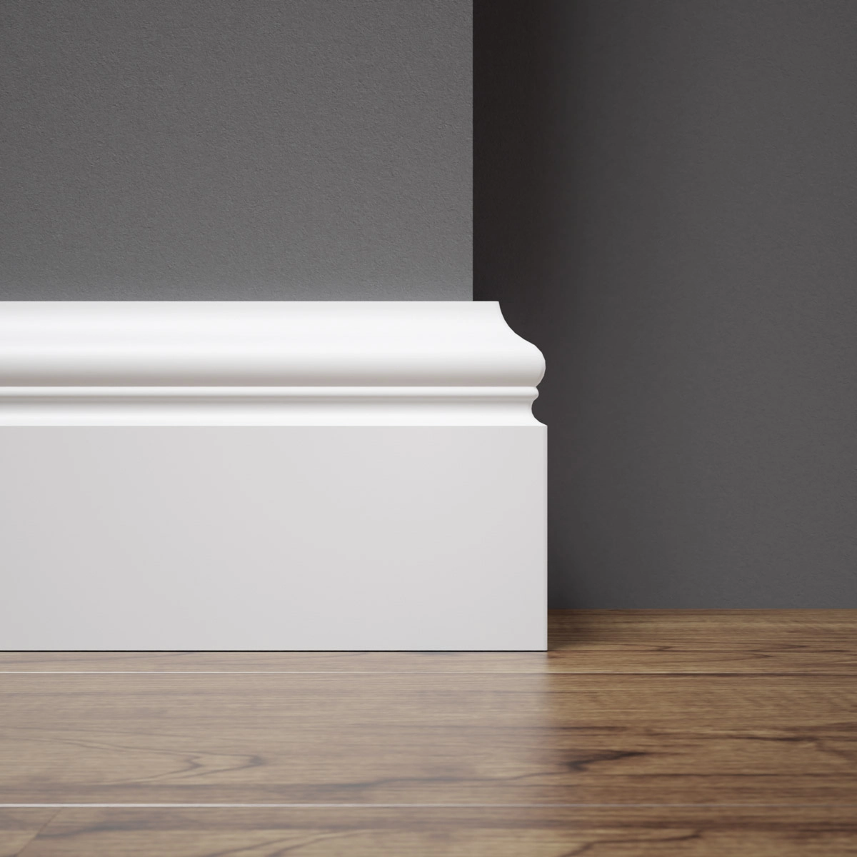 Listwa przypodłogowa MDF lakierowana biała wilgocioodporna FOGE LB3 - 8cm