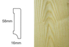 Listwa przypodłogowa fornirowana nielakierowana CP58 (240 cm x 5,8 cm x 1,6 cm) jesion select