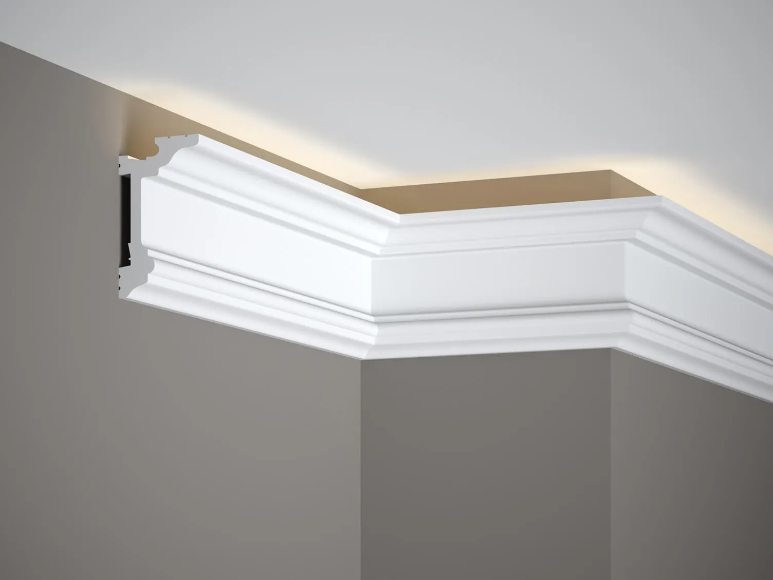 Listwa oświetleniowa MD137 biała wym. 200 x 5.5 x 9.6 cm, z PolyForce