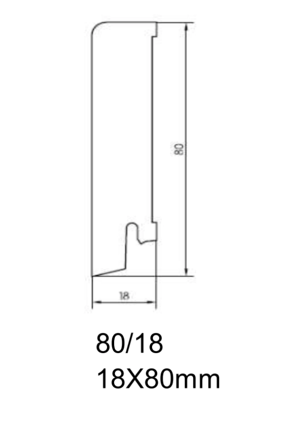 Drewniana listwa przypodłogowa olejowana 80/18 (240 cm x 8 cm x 1,8 cm) Dąb Olej Naturalny
