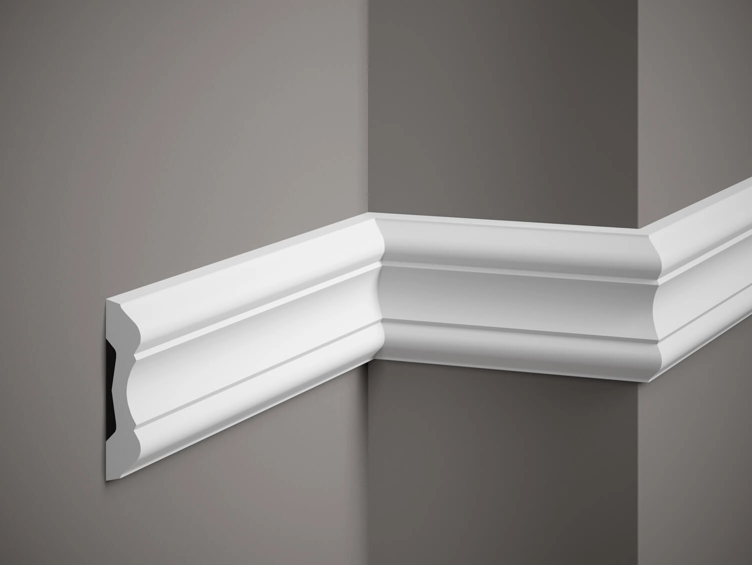 Listwa ścienna MDD345 biała wym. 200 x 2.4 x 10.2 cm, z ProFoam