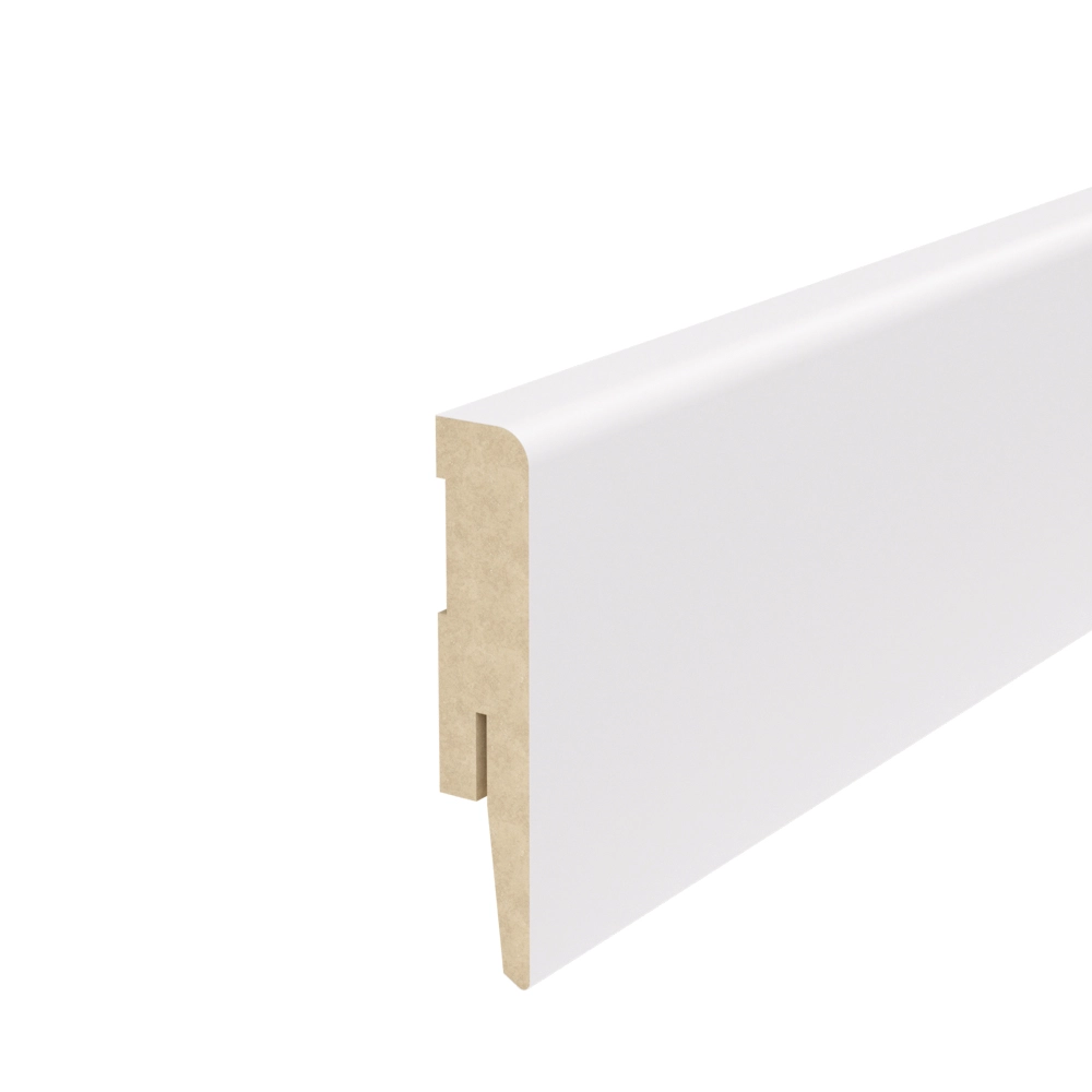 PRÓBKA 20 CM - Listwa przypodłogowa MDF TRIO R5, Biała Premium, 8cm