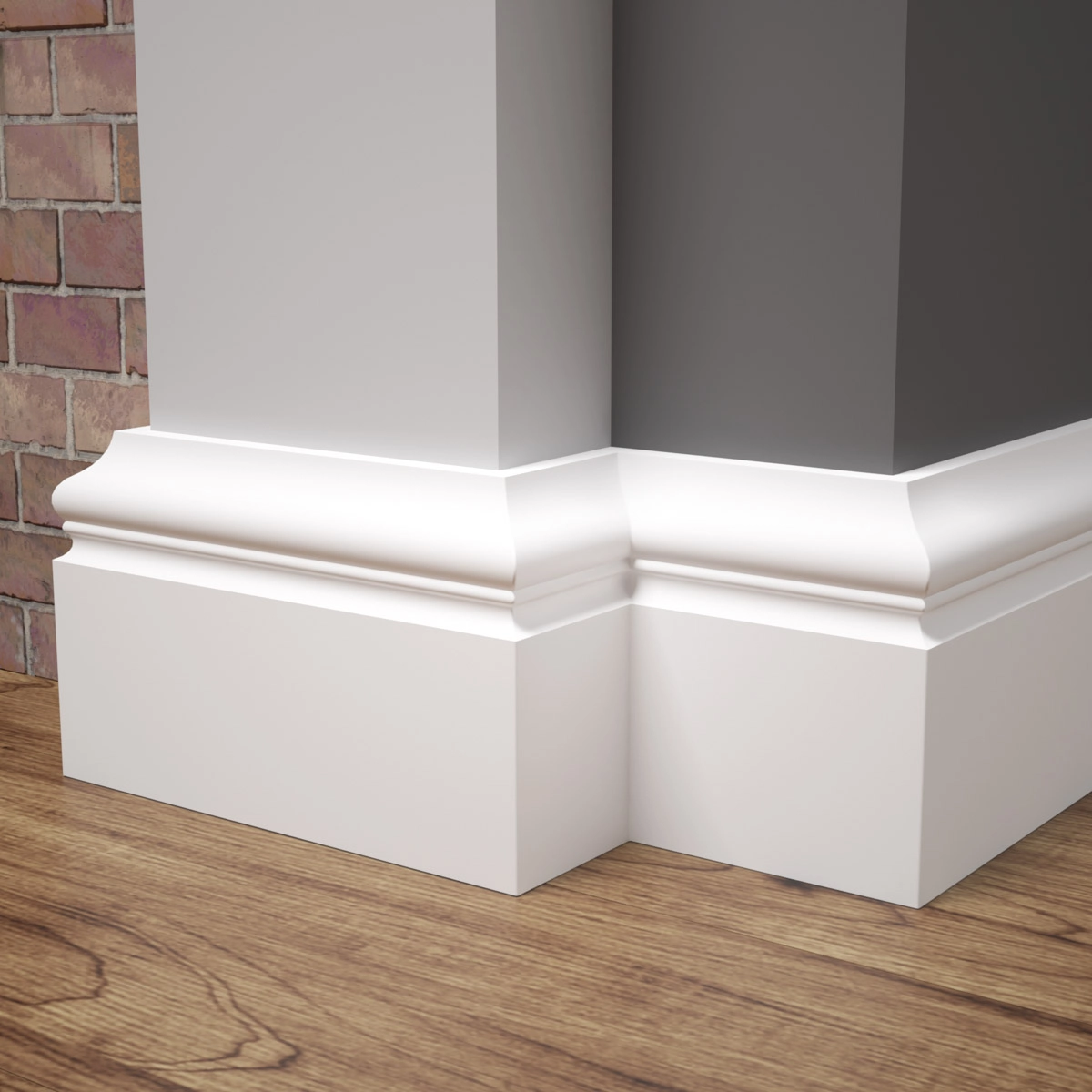 Listwa przypodłogowa MDF lakierowana biała ozdobnie frezowana FOGE LB3 - 8cm
