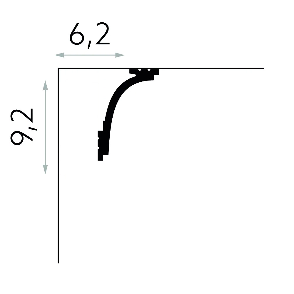Listwa karniszowa Mardom Decor MD111 biała wym. 200 x 6.2 x 9.2 cm, z PolyForce