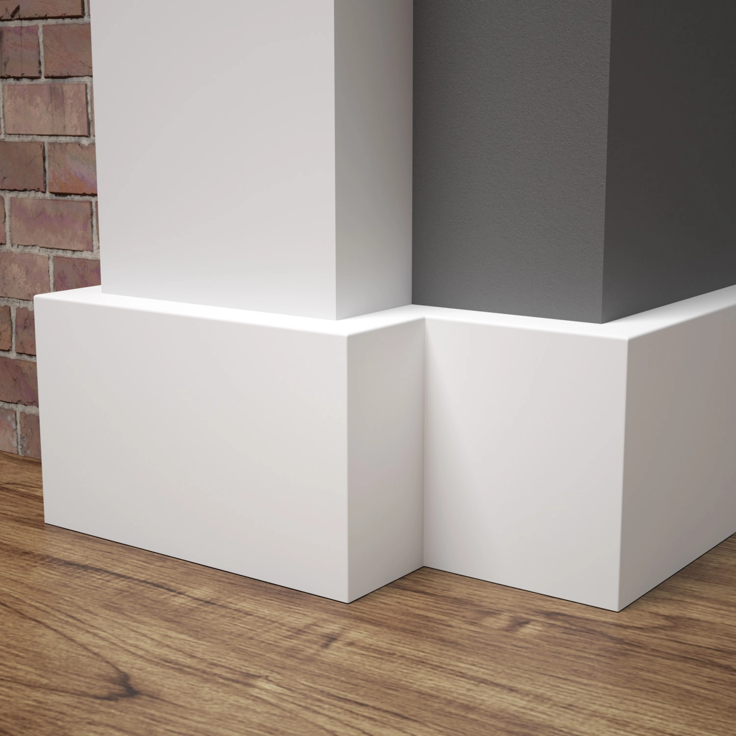 Listwa przypodłogowa lakierowana biała, MDF wilgocioodporny, DUO 8cm