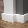 PRÓBKA 20 CM - Listwa przypodłogowa MDF lakierowana biała z wodoodporną powłoką TRIO 6cm