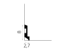 Listwa przypodłogowa Premium MD024P biała wym. 200 x 2.7 x 8 cm, z PolyForce