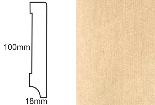 Listwa przypodłogowa fornirowana lakierowana CP100 R3 (240 cm x 10 cm x 1,8 cm) klon