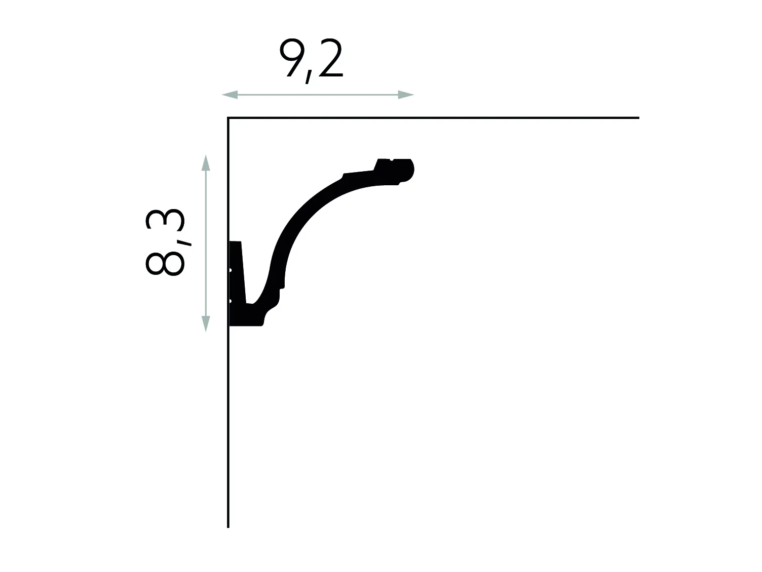Listwa oświetleniowa sufitowa MD161 biała wym. 200 x 9.2 x 8.3 cm, z PolyForce