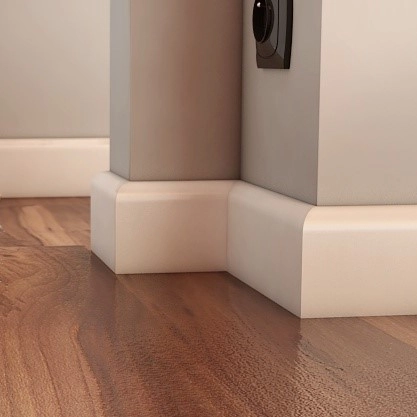 Listwa przypodłogowa MDF Plus R25 (262 cm x 8 cm x 1,6 cm) wilgocioodporna lakierowana biały RAL 9003 półmat