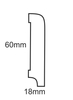 Listwa przypodłogowa fornirowana nielakierowana CP60 (240 cm x 6 cm x 1,8 cm) jesion select