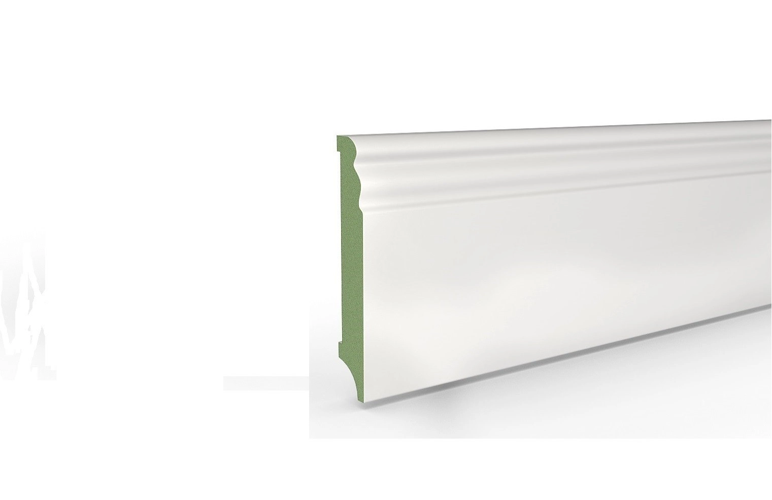 Listwa przypodłogowa MDF Plus Wzór F7 (262 cm x 10 cm x 1,6 cm) biała, wilgocioodporna, lakier półmatowy RAL 9003