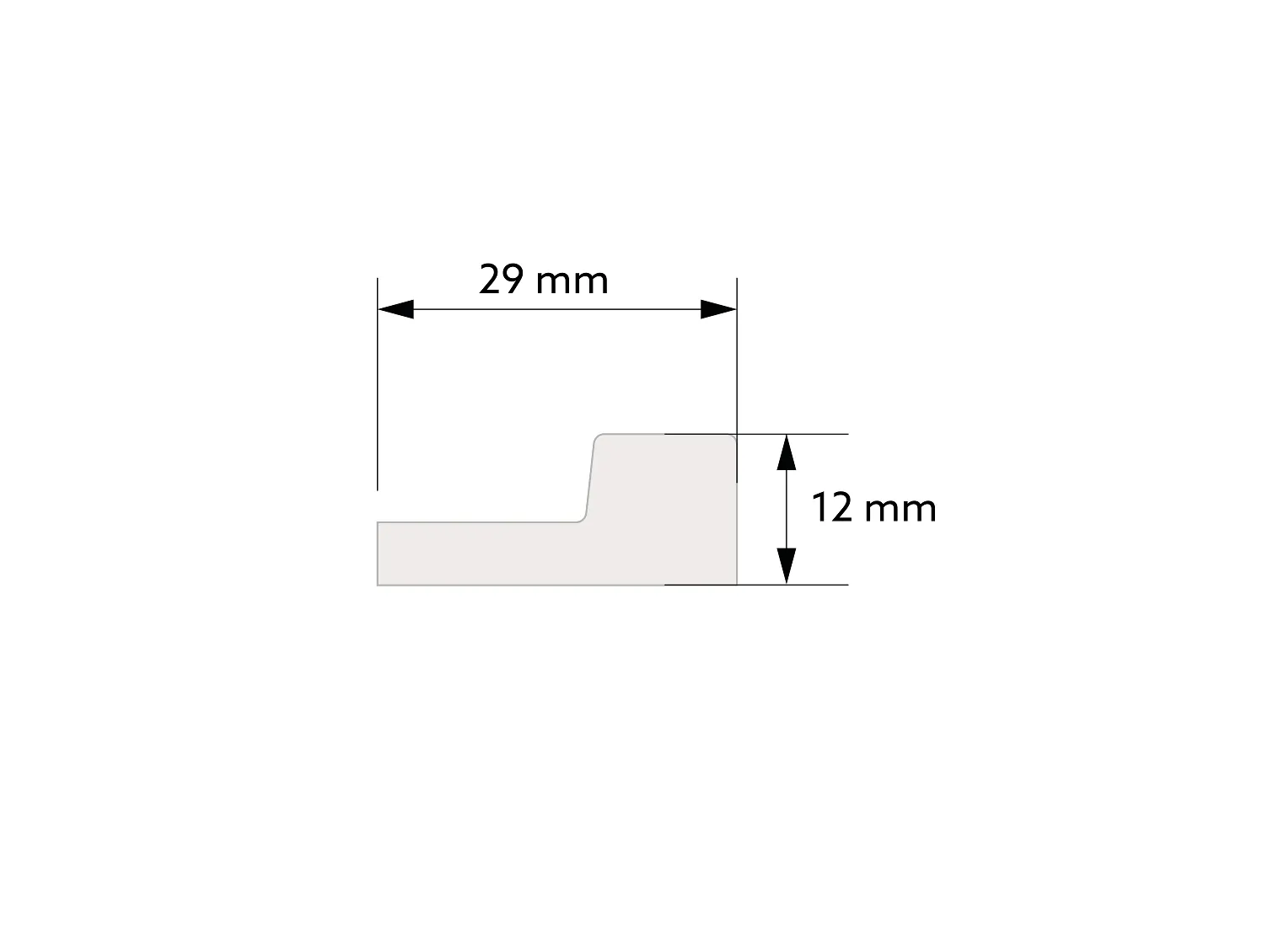 Prawe zakończenie lameli L0105RT w kolorze naturalnym dąb, wym. 200 x 1.2 x 12 cm, z PolyForce