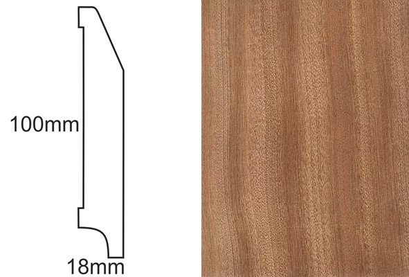 Listwa przypodłogowa fornirowana nielakierowana CP100 RS (240 cm x 10 cm x 1,8 cm) sapella