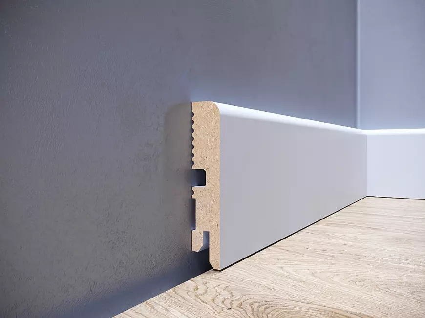 Listwa przypodłogowa MDF FOGE LB1 - 80 biały półmat, lakierowana