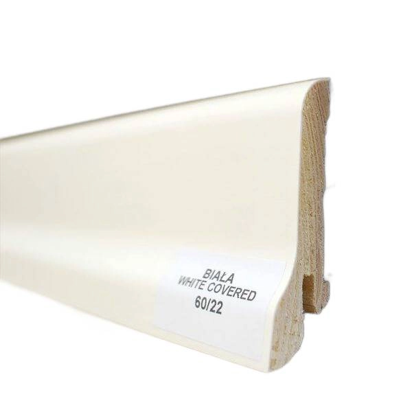 Listwa przypodłogowa 60/22 biała white covered (240 cm x 6cm x 2,1cm)
