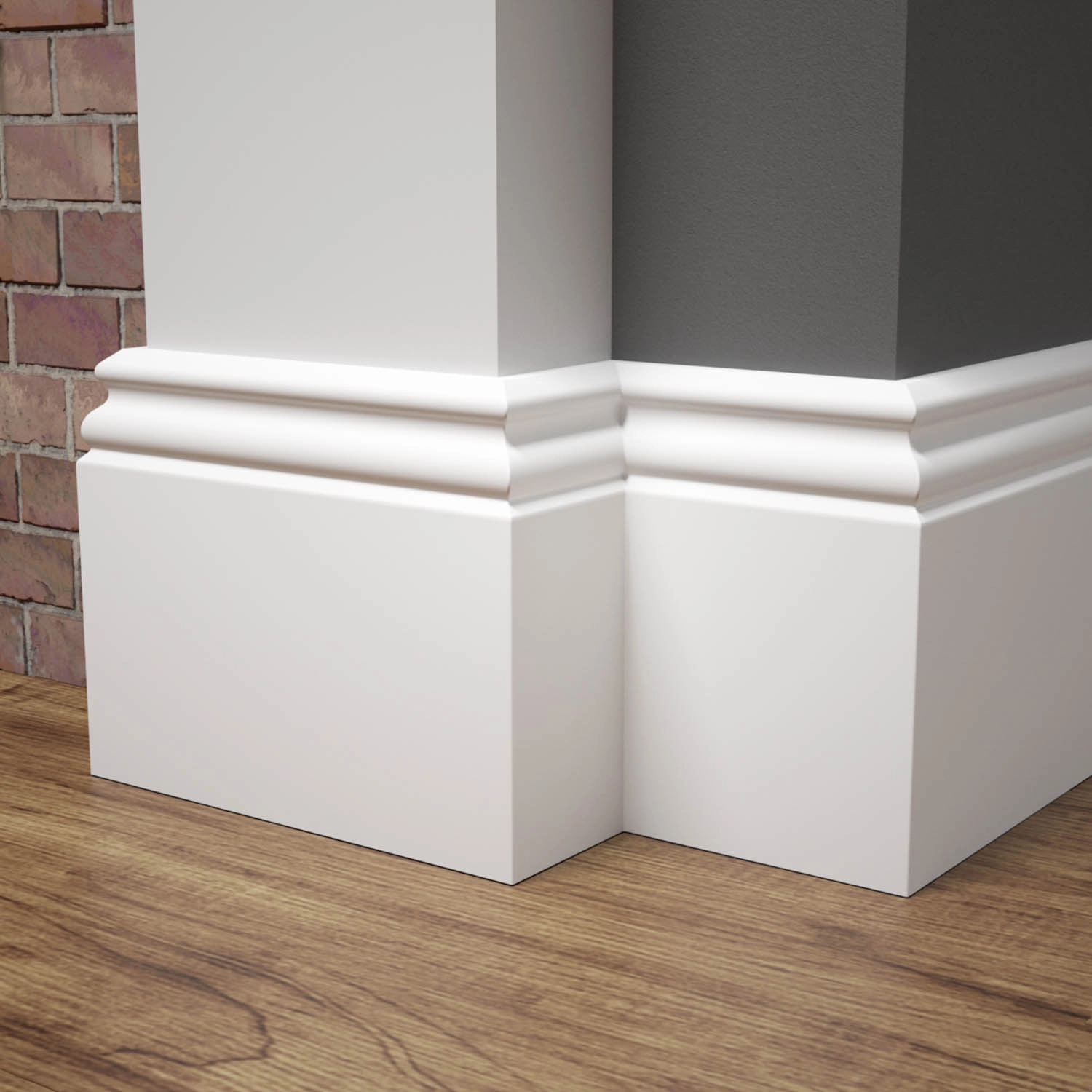 PRÓBKA 20 CM - Listwa przypodłogowa MDF - ESTILO 10cm - Biała Premium