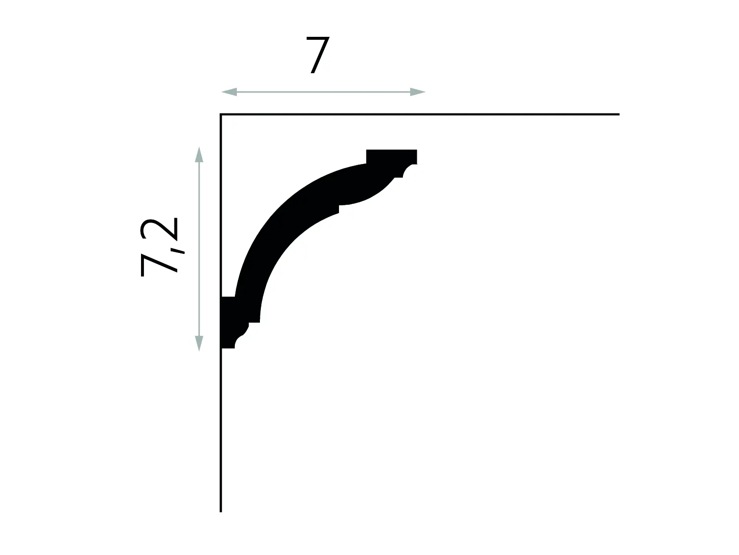 Listwa przysufitowa Mardom Decor MD367 biała wym. 200 x 7 x 7.2 cm, z PolyForce