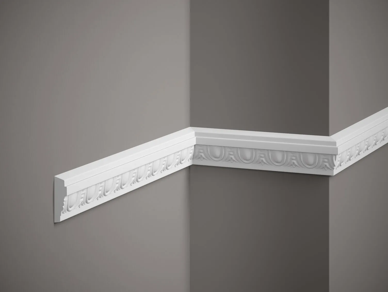 Listwa ścienna MDC255 biała wym. 200 x 1.6 x 5 cm, z ProFoam