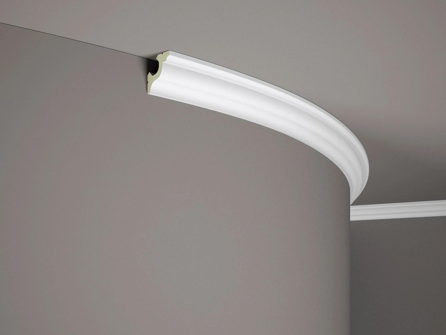 Listwa sufitowa MDB172F biała wym. 200 x 4 x 4 cm, z flexu