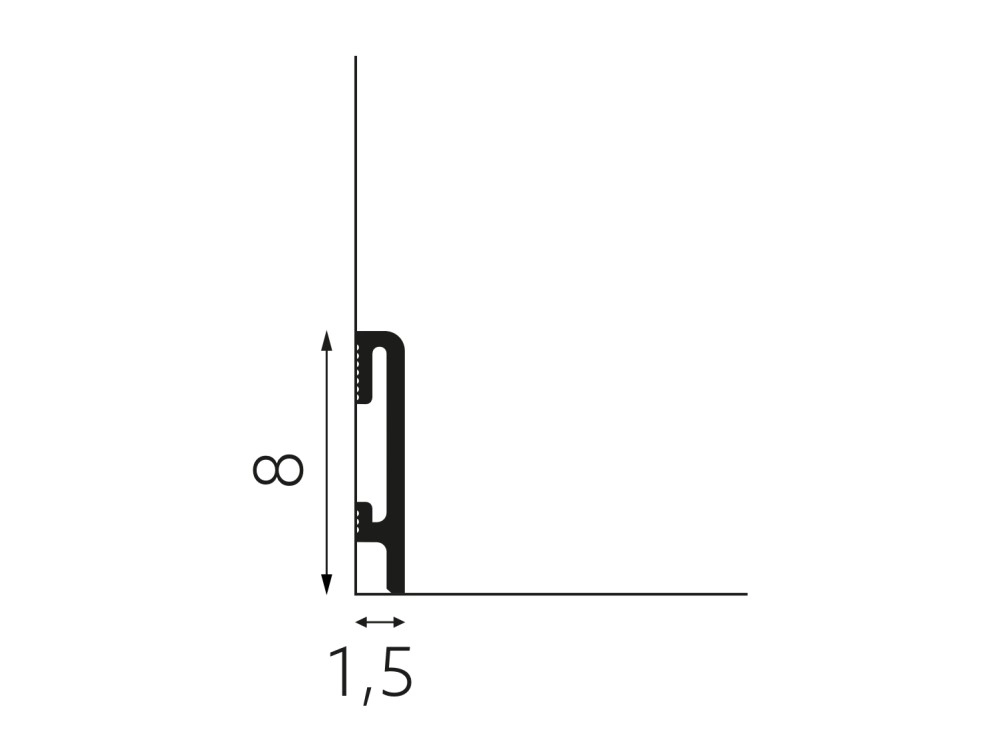 PRÓBKA 20 cm- Listwa przypodłogowa Premium Floor Durofit PF080 biała RAL9003 8 cm