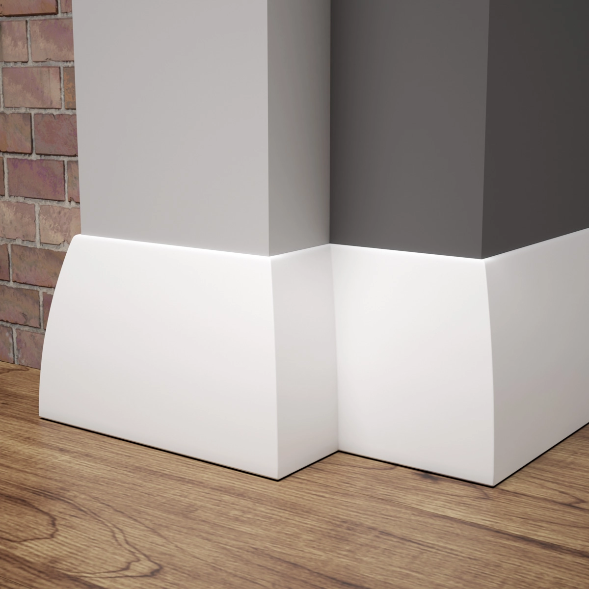 PRÓBKA 20 CM - Listwa przypodłogowa MDF, Biała Premium, 8cm, MX-LUNA