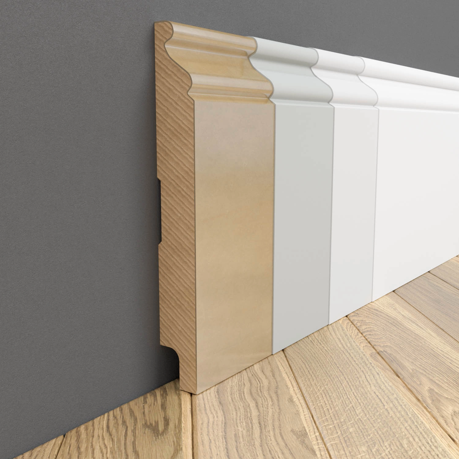 Listwa przypodłogowa MDF lakierowana biała z wodoodporną powłoką MODERNA 12cm
