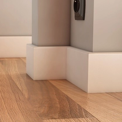 Listwa przypodłogowa MDF PLUS wilgocioodporna R3 (262 cm x 10 cm x 1,6 cm) biała półmatowa RAL 9003