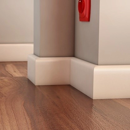 Listwa przypodłogowa MDF Plus R10 (262 cm x 8 cm x 1,6 cm) wilgocioodporna biała półmatowa