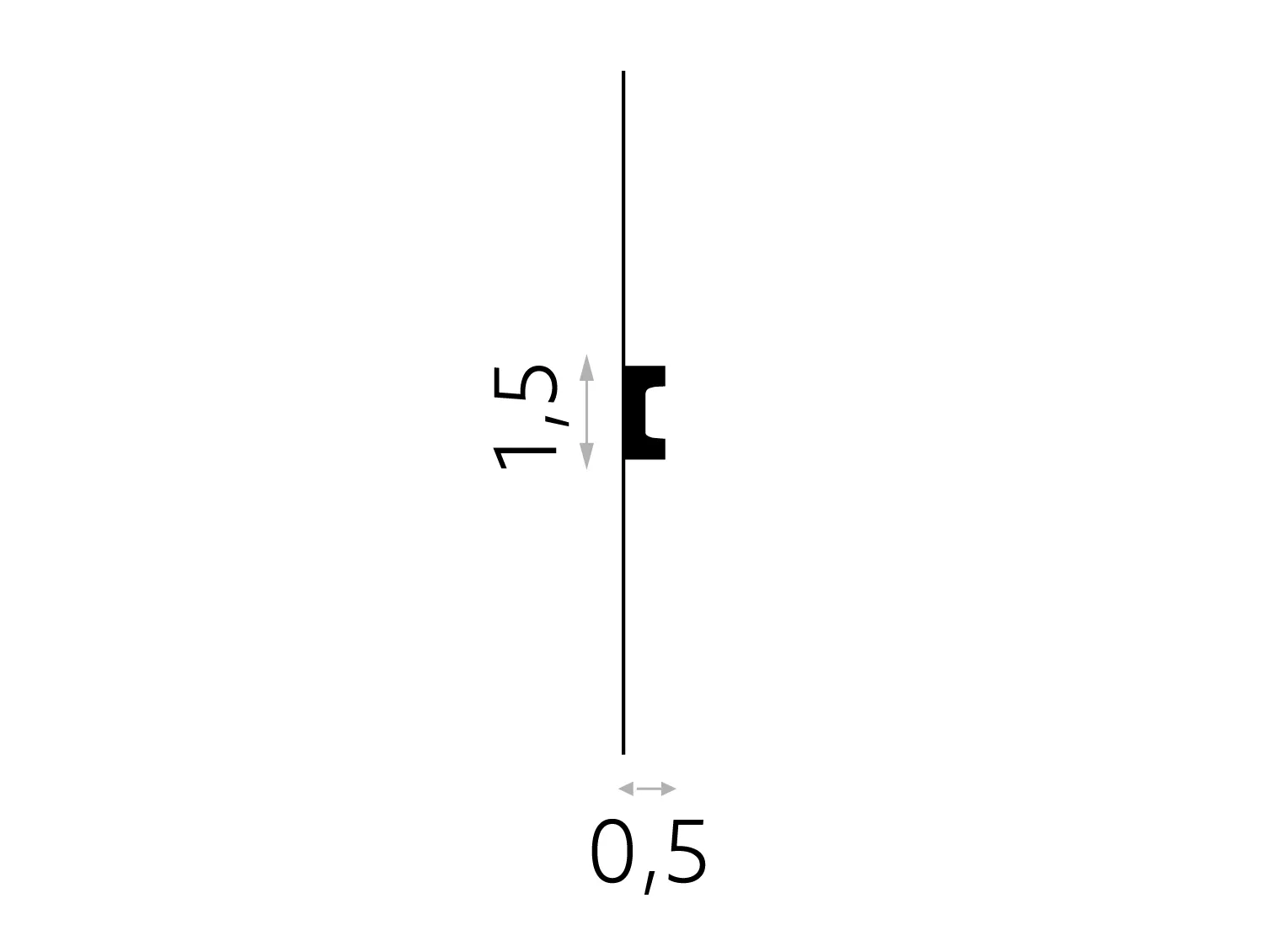 Listwa ścienna MDD316 biała wym. 200 x 0.5 x 1.5 cm, z ProFoam