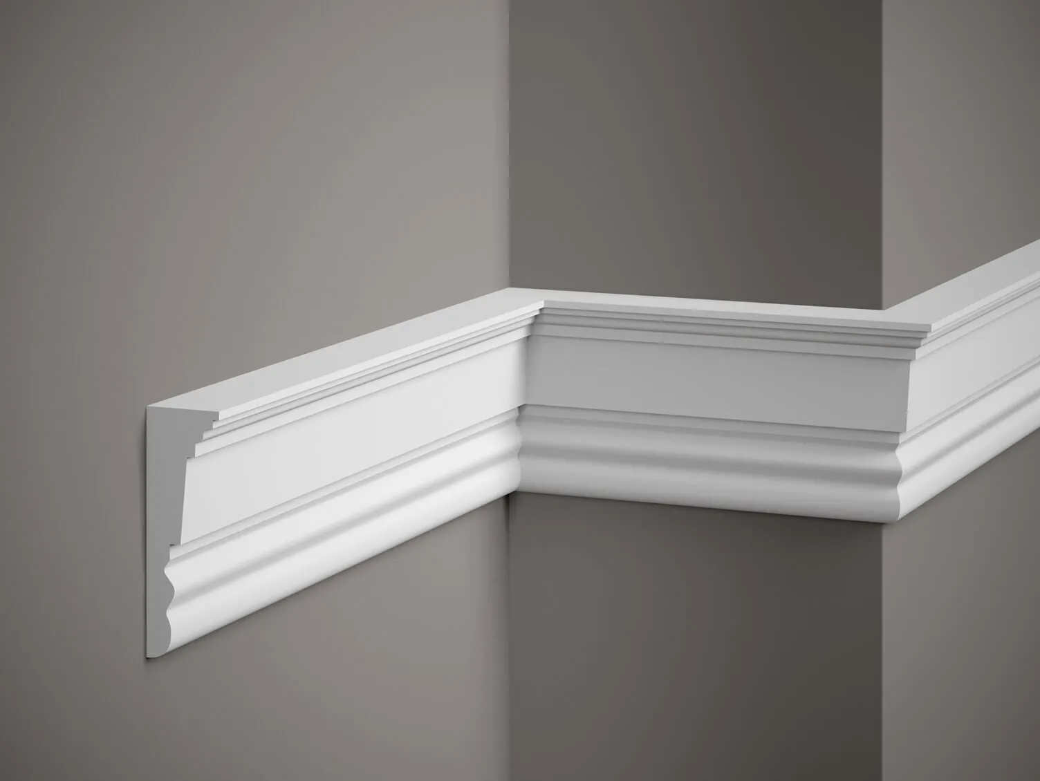 Listwa ścienna MDD334 biała wym. 200 x 3.3 x 10.1 cm, z ProFoam