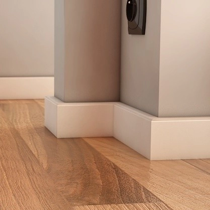 Listwa przypodłogowa MDF Plus biała R3 (262 cm x 6 cm x 1,6 cm) wilgocioodporna lakierowana półmatowa