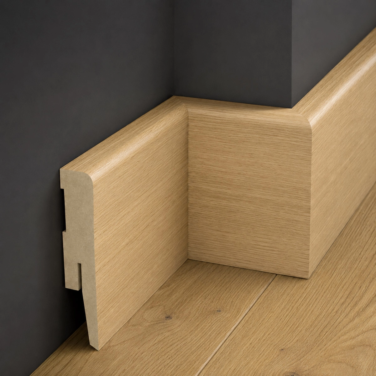 Listwa przypodłogowa MDF TRIO R5, Dąb Natur, 8cm
