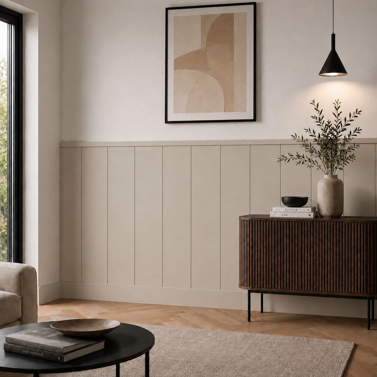 Boazeria ścienna LOFT MDF surowa do malowania - długość 200 cm, wysokość 118 cm
